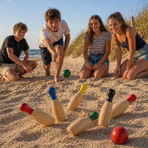 Jeu quilles colorées - colorées, en